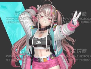 Jackal可爱日系卡通动漫角色Blend模型