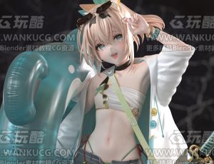 Kazama Iroha可爱日系卡通动漫角色Blend模型