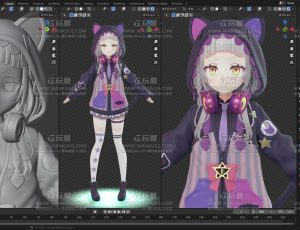 Murasaki_Shion可爱日系卡通动漫角色Blend模型