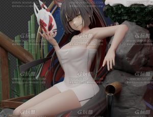 Wakamo可爱日系卡通动漫角色Blend模型