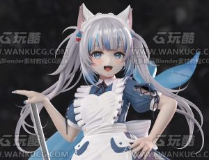Gawr_Gura可爱日系卡通动漫角色Blend模型