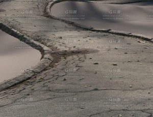 开裂沥青道路Blend模型