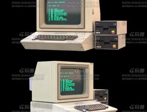 苹果2老式电脑Blend模型