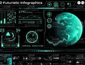 50个未来科幻数据贴图贴花