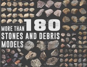 180+石头模型包Blend资产库
