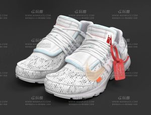 耐克Air Presto 灰白色鞋Blend模型