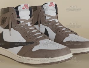 耐克Jordan 1 Travis Scott鞋Blend模型
