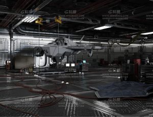 超级科幻航空母舰机械机舱中心基地Blend项目源文件