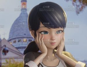 可爱漂亮温柔卡通女孩Blend模型