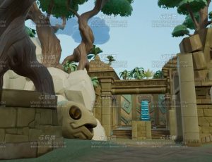 卡通寺庙遗迹场景Blend项目源文件