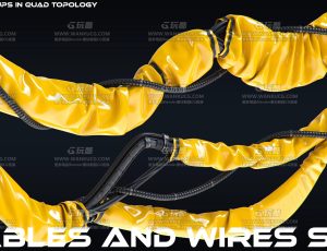 科技电缆和电线模型包4Blend资产库