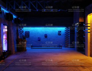 蓝黄色氛围通道房间Blend项目源文件