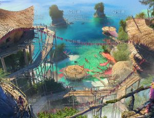 幻想风格夏威夷海村部落Blend项目源文件