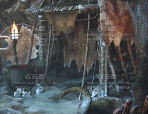 中世纪原始人山洞穴居老巢Blend项目源文件