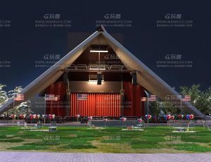 户外演唱会演奏舞台Blend项目源文件