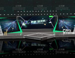 绿色风格音乐舞台Blend项目源文件