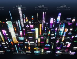 赛博朋克广告牌招牌Blend资产库