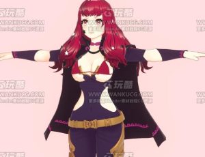 中世纪卡通女孩战士Blend模型