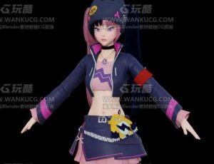 奇装异服个性女孩Blend模型