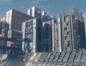 科技城市大楼模型包Blend资产库