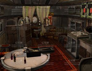 老旧游戏卡通卧室Blend项目源文件