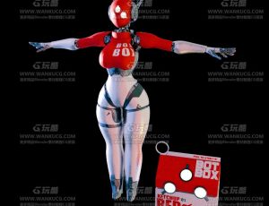 红色女机器人Blend模型