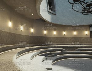 水泥板装饰圆形空间Blend项目源文件