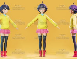 漩涡向日葵Blend模型