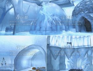 冰雕房子卧室房间Blend项目源文件