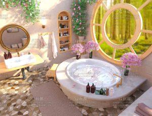 唯美风格浴室Blend项目源文件