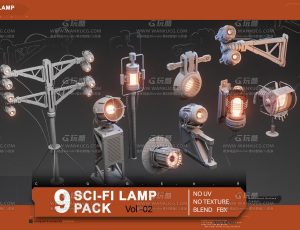 科幻灯具模型包Blend资产库