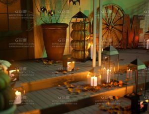 万圣节恐怖鬼屋Blend项目源文件模型