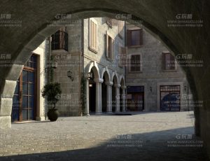 西方欧式休闲街Blend项目源文件