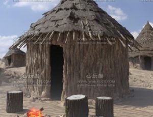 非洲部落村庄Blend项目源文件