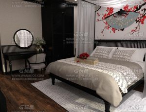 普通简洁装修的卧室Blend项目源文件