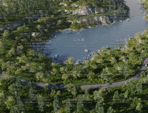 大型环岛赛车比赛竞赛场地Blend项目源文件