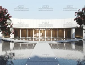 时尚水池建筑广场Blend项目源文件