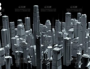 38个科幻摩天大楼模型包Blend资产库