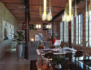 大型空旷客厅Blend项目源文件