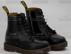 经典黑色马丁靴Blend模型