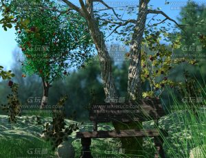 树林休息一角Blend项目源文件