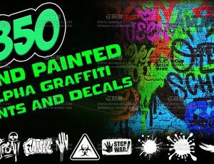 1850+涂鸦油漆贴花贴纸纹理