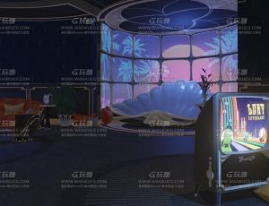 卡通贝壳床屋Blend项目源文件