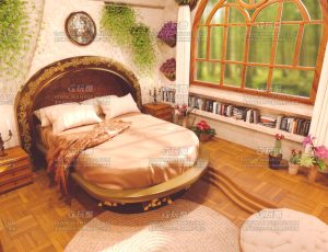 田园风装修风格卧室Blend项目源文件