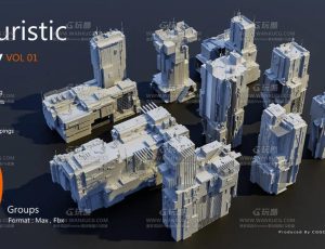 10个未来城市模型包Blend资产库