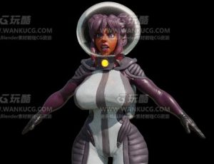 风格化卡通女宇航员Blend模型