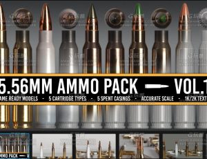 5.56毫米子弹模型包Blend资产库
