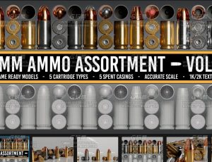 9MM子弹模型包Blend资产库