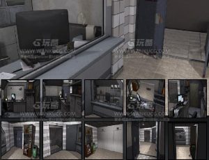 浣熊市丧尸入侵室内场景Blend项目源文件