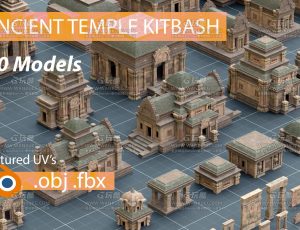 古庙遗迹部落老建筑Blend资产库